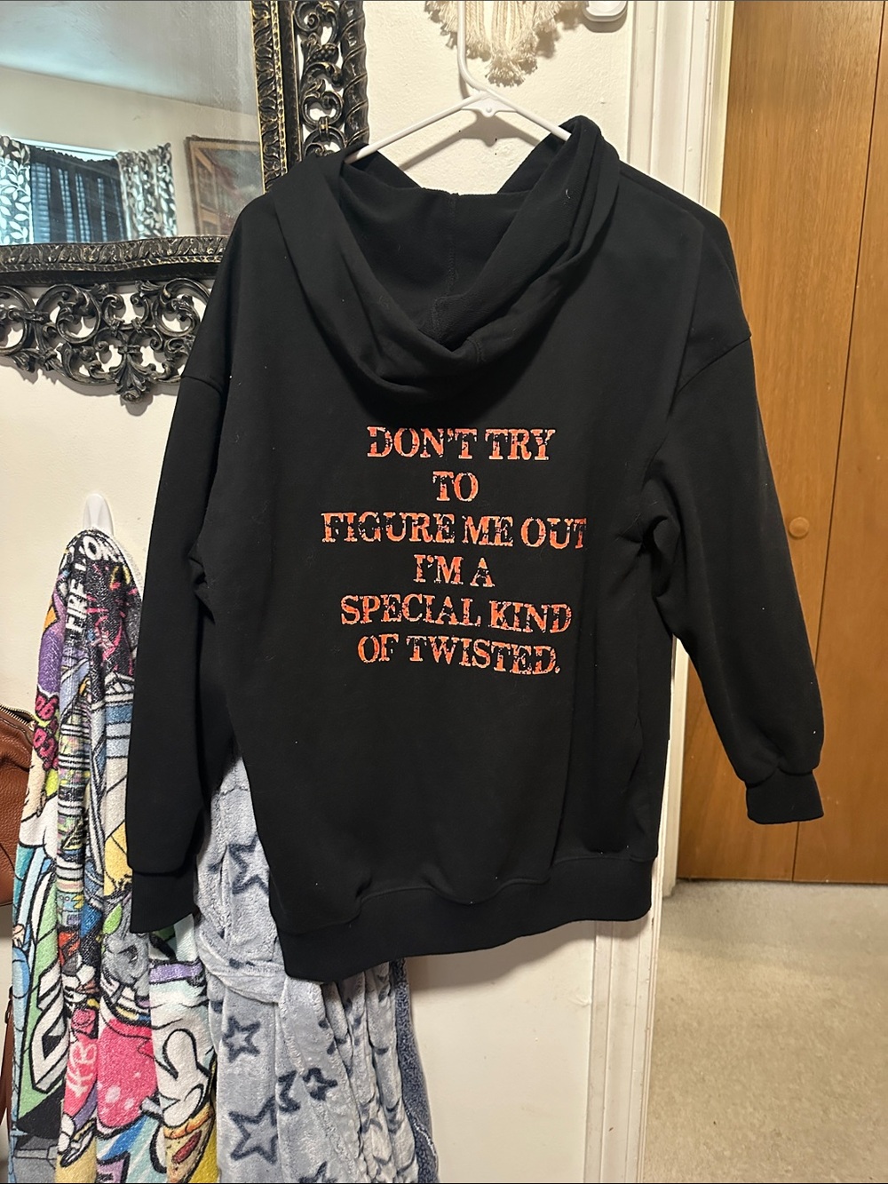 Black Graphic Hoodie Sweatshirt - Don't Try To Figure Me Out